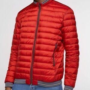 Zara Men's Bold Red Puffer Jacket